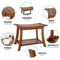 thumbnail image 2 of VVW Bamboo Shower Bench & Stool with Storage Shelf, Bath Benches for Inside Shower, Bathroom Stools 2-Tier Spa Seat for Adults Elderly (Walnut), 2 of 8