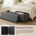 thumbnail image 3 of Vknow Furniture Chenille Storage Bench with Solid Wood Legs and Removable Lid for Bedroom Entryway and Living Room,Charcoal, 3 of 10