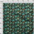 thumbnail image 3 of oneOone Rayon Turquoise Blue Fabric Skull Sewing Craft Projects Fabric Prints By Yard 56 Inch Wide, 3 of 4