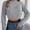 Gray, variant on AXXD Basic Cute Tops for Women Summer 2024 Trendy Pullover Long Sleeve Round-Neck Blouse T-Shirt