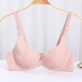 thumbnail image 3 of Tbopshirt Seamless Bras for Women Push Up Plus Size Solid Color Gathering Back Buckle Breathable Adjustable Shoulder Straps Shaping Double Breasted Everyday Bras, 3 of 4