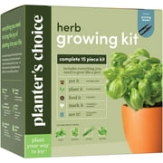 Herb Garden Growing Kit + Herb Grinder - Complete Kitchen Gardening Kit to Easily Grow 4 Culinary Herbs from Seed (Basil, Cilantro, Chives, Parsley) + Comprehensive Guide - Unique Gift for Women & Men