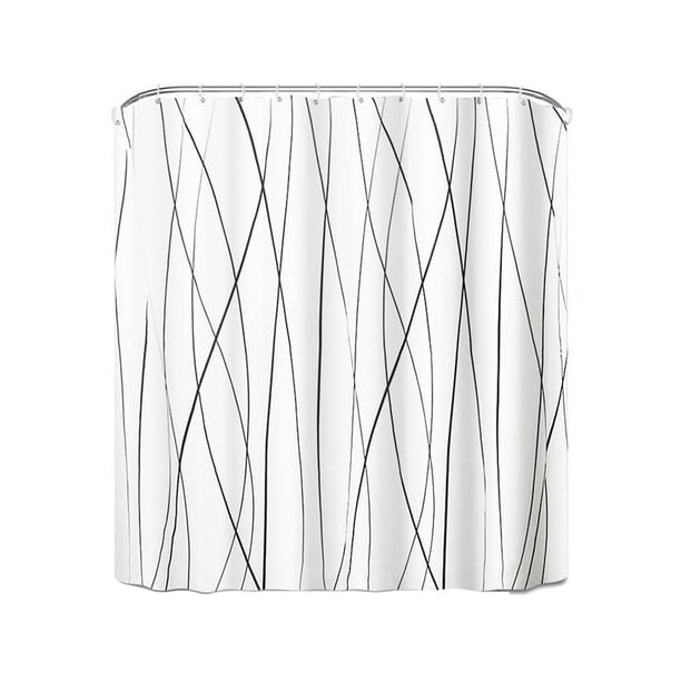 Cortina de ducha a rayas, tela resistente, lavable a máquina, cortinas de ducha grises modernas y sencillas para baño, 71 x 71 pulgadas