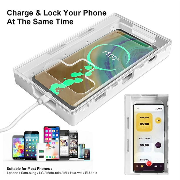 Mobile Phone Jail Timer Lock Box Safe Smartphone Storage Box Locking