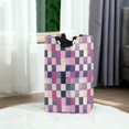 thumbnail image 6 of Yayeee Freestanding Laundry Hamper with Handle Collapsible Large Storage Basket for Clothes, Pink and Purple Plaid Pattern, 6 of 7