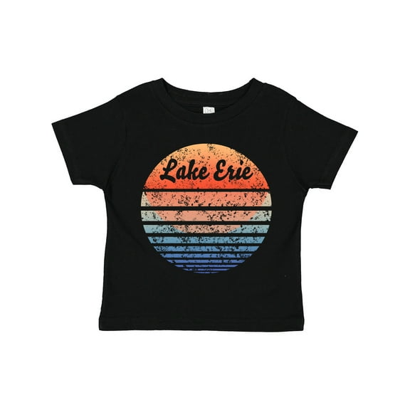 Inktastic Lake Erie Distressed Retro Sunset Boys or Girls Toddler T-Shirt