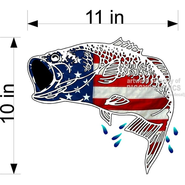 Download Bass Fish Flag Vinyl Decal Great For Car Truck Window Walmart Com Walmart Com