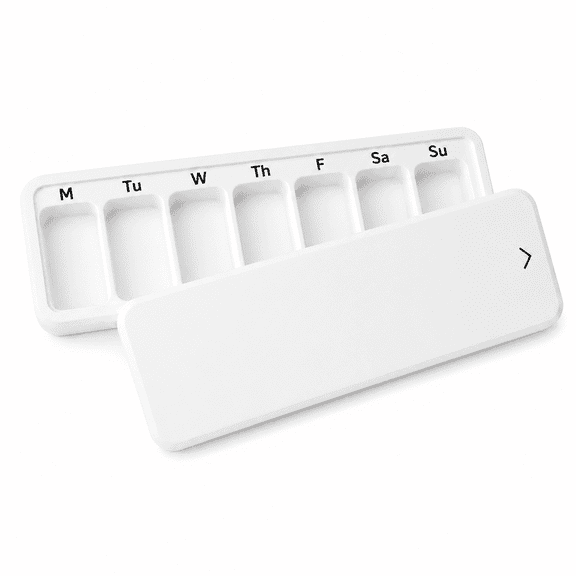 Weekly Pill Organizer 7 Day, Large Capacity Pill Box with Sliding Lid, Portable Vitamin Organizer, Travel Medication Case, BPA Free Daily Medicine Container for Vitamins, Supplements & Pills