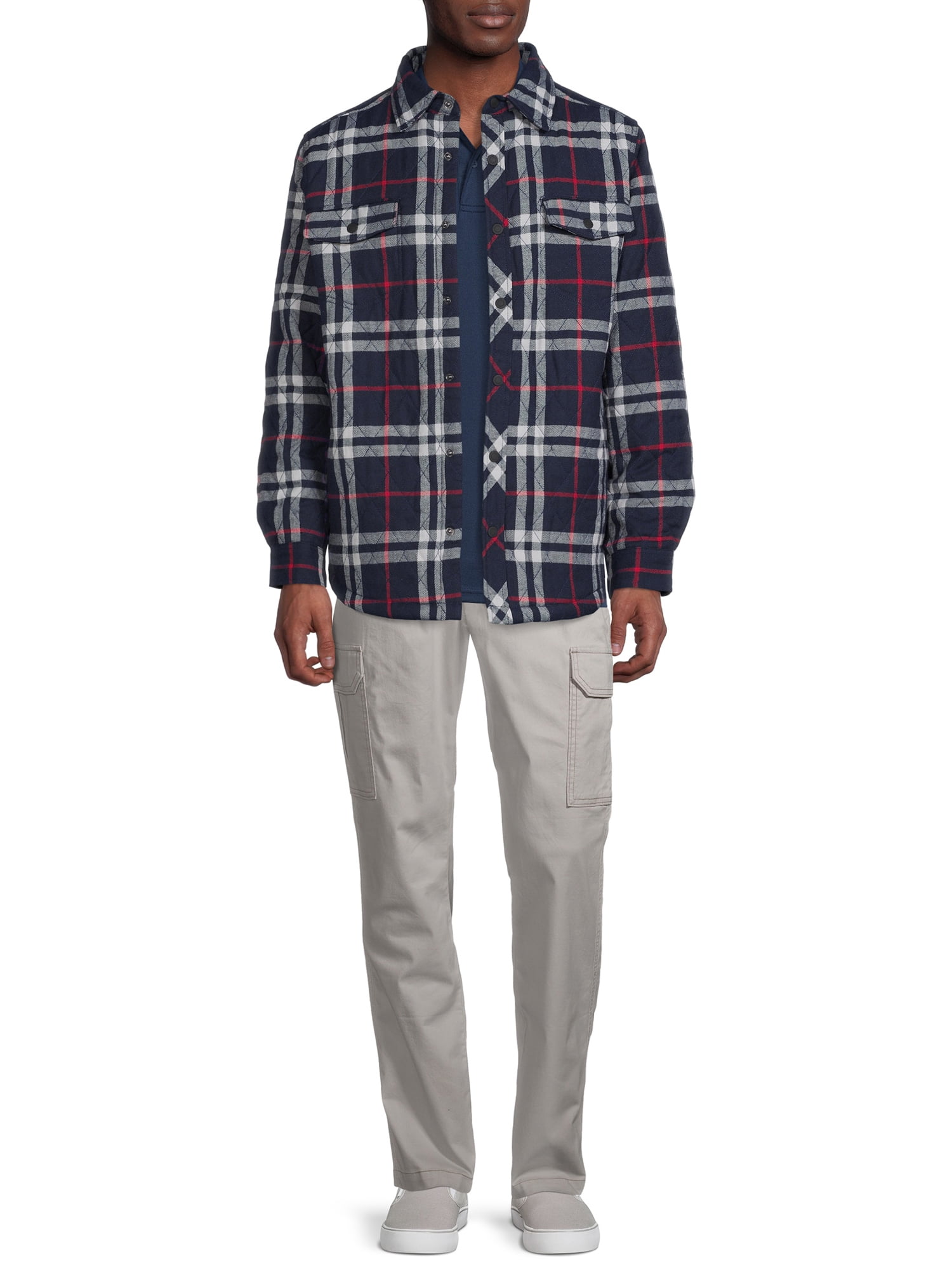 George Men's and Big Men's Shirt Jacket, Up to Size 5XL