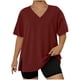 thumbnail image 1 of Mujeres Más Tamaño Manga Larga Tops Color Sólido Doblado Hendidura V Cuello Suéter, Mujeres Más Tamaño Manga Larga Tops Casual de Moda Toda la Temporada Diario, 1 of 6