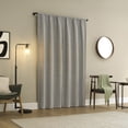 thumbnail image 2 of Sun Zero Prescott 2-pack Herringbone Magnetic Closure 100% Blackout Rod Pocket Curtain Panel Pair, 37"W x 63"L, Pearl, 2 of 8