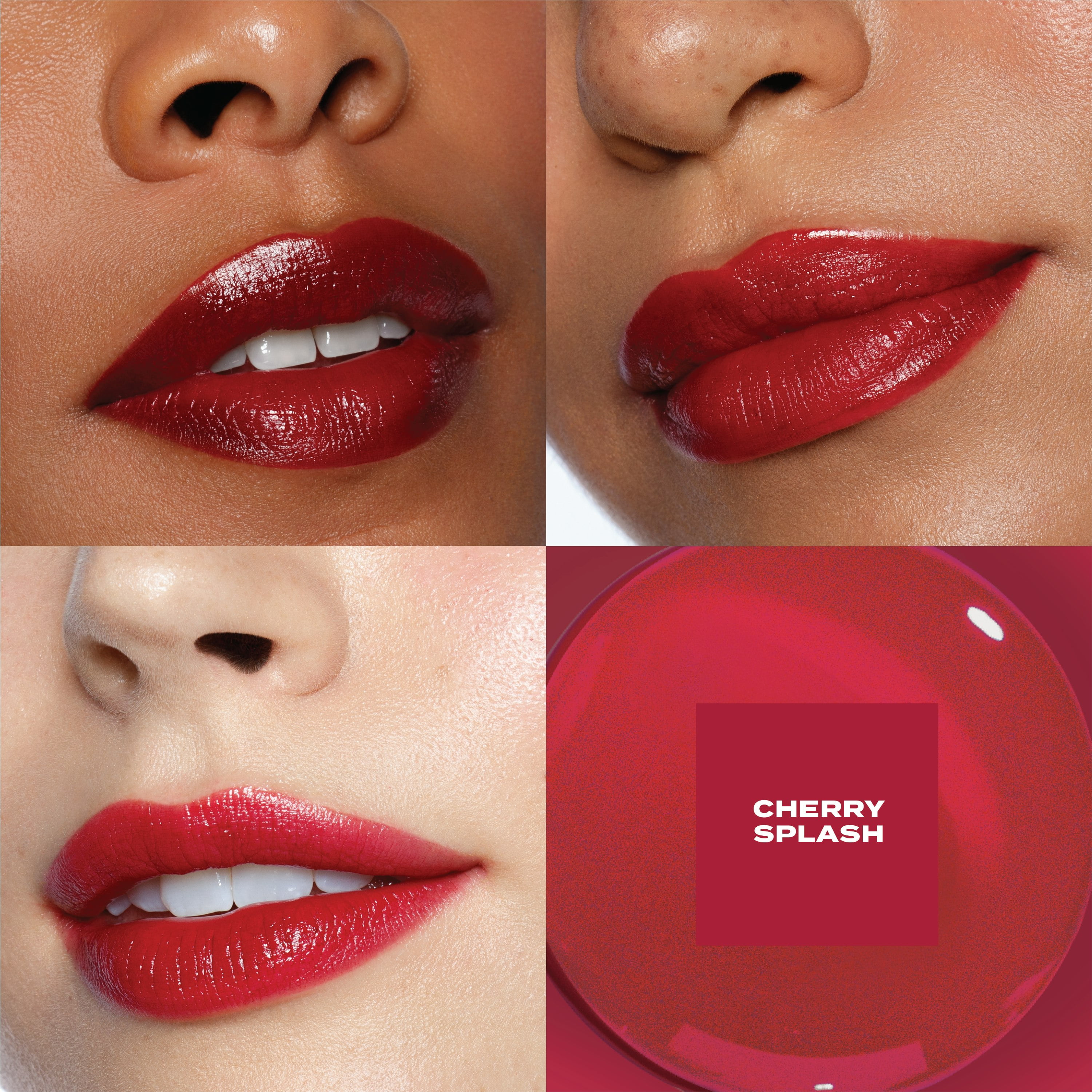 Hard Candy Pop Tint Lip Stain, Cherry Splash Red, Hydrating Long-Lasting with Oils & Hyaluronic Acid