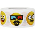 thumbnail image 1 of Autocollants Emoji Moustache Drôle 1" Pouce Rond - 500 Pack InStockLabels.com, 1 of 4