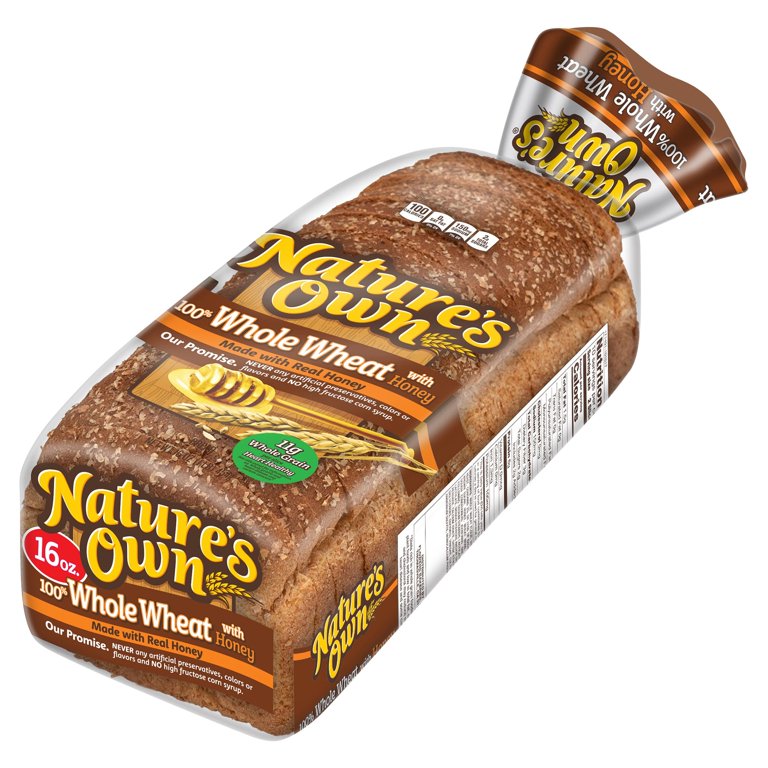 Nature's Own 100% Whole Wheat with Honey Bread Loaf, 16 oz