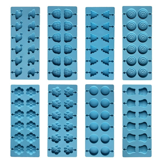JDH 2PCS 12 Cavity Silicone Molds for Candy, Food Grade No-stick Baking, Chocolate and Cheese Stick Craft Mold for Home（Lollipop pattern）