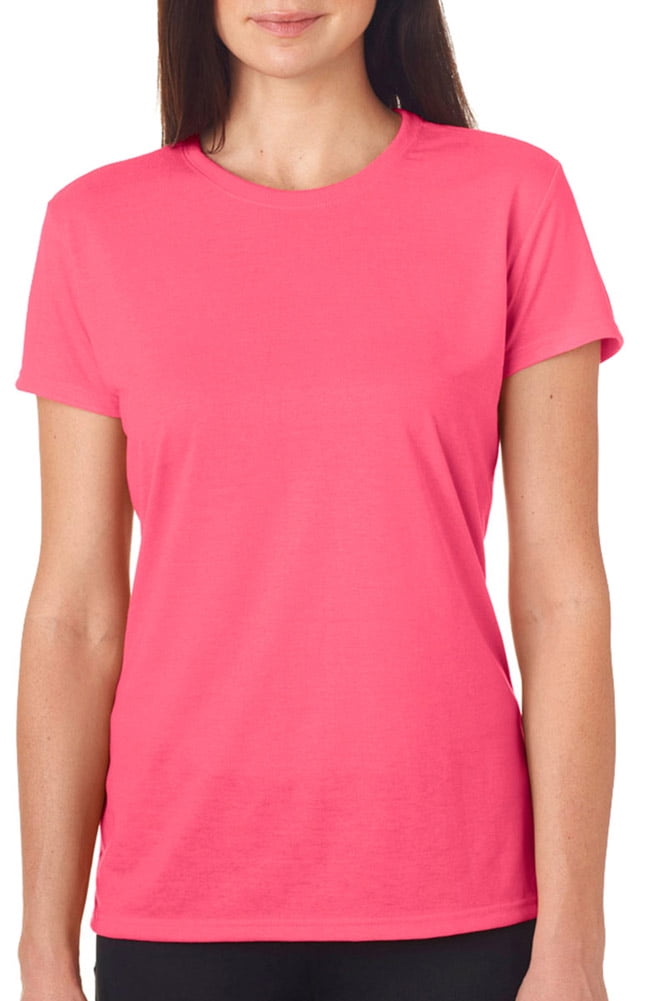 Gildan 42000L Performance Ladies T-Shirt -Safety Pink-2X-Large ...
