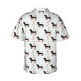 thumbnail image 3 of Daiia Dachshund Dog Hawaiian Shirt for Men Gentle Cotton Regular Short Sleeve Casual-Small, 3 of 9