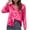 Hot Pink, variant on Kovlvoll Long Sleeve Shirts for Women Satin Casual Comfy Button up Shirt Fashion Solid Color Blouses Tops