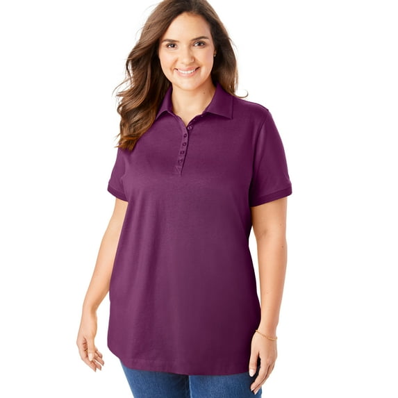 Woman Within Plus Size Perfect Polo Shirt