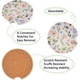 thumbnail image 2 of FREEAMG Butterfly and Floral Car Coasters, Set of 2 Non-Slip Coasters with Finger Grooves for Most car interiors, Unisex, 2 of 6