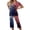 Dark Blue, variant on 4th of July Womens Pajama Sets Red Blue Star Print Pajama Sets Short Sleeve Capri Pants Pjs Set with Pockets