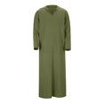 thumbnail image 4 of Long Sleeve Shirts For Men Solid Color Lapel Collar Fashion Hooded Robe Casual Fit Business Shirt, 4 of 5