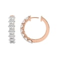 thumbnail image 4 of Lab Grown 7 Carat Oval Shape Jovana Hoop Earrings | IGI Certified 14K Rose Gold Prong Setting | FG-VS Quality | Friendly Diamonds, 4 of 6