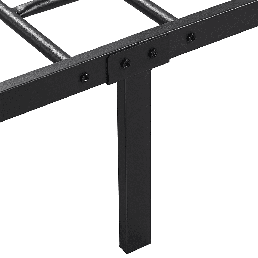 Renwick Modern Scroll Metal Platform Twin Bed for Adult, Black