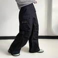 thumbnail image 3 of Women‘s Parachute Trousers in Solid Color  Loose Cargo Long Pants, 3 of 5