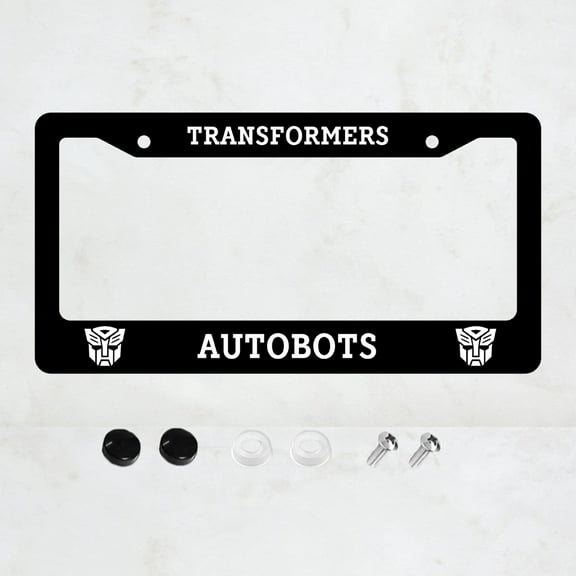 Transformers License Plate Prame Aluminium Rust-Proof Auto Parts License Plate Decorative Screws Fit Standard 2 Holes 1 U.S. License Plate, 12.2x 6.3 Inch