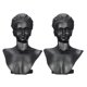 thumbnail image 1 of 2x Maniquí de Resina Negra Soporte de Estante de Exhibición de Pendientes de Mostrador de de Dama 3D, 1 of 9