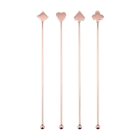 4-Pack Stainless Steel Cocktail Stir Sticks | 304 Food-Grade Metal Drink Stirrers for Coffee, Beverages & Cocktails | Reusable, Dishwasher Safe Bar Tools for Home, Office & Parties