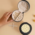 thumbnail image 5 of Yiaed Watercolor Bee Honey Honeycomb Bee Print Travel Jewelry Case Bridesmaid Gift Boxes Jewelry Travel Organizer Small Round Jewelry Box Mini Storage-Black, 5 of 7