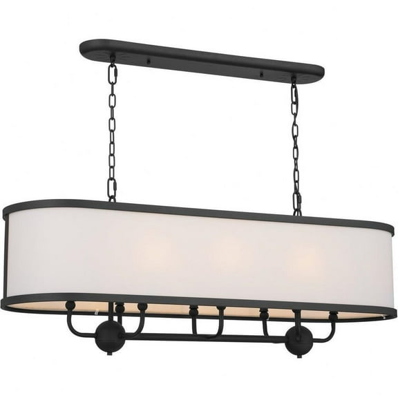 8 Light Double Linear Chandelier in Homestead Style-16 inches Tall and 13 inches Wide-Textured Black Finish Bailey Street Home 147-Bel-4652828