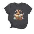 thumbnail image 1 of Lydiaunistar Hauts Grande Taille pour Femmes Printemps Vintage Humour Imprimé Manches Courtes Col Rond T-Shirt Léger Extensible Décontracté pour Femmes Gris, 1 of 3