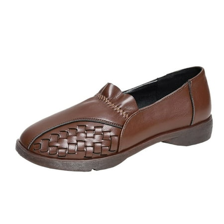 

nsendm Taupe Women Shoes Bow Canvas Straw Breathable Flats Women Slip Casual Striped Sole Shoes Ladies Flip Flops Brown 9