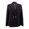 thumbnail image 1 of Nine West Womens Solid Double Breasted Blazer Jacket, Black, 12, 1 of 1