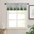 thumbnail image 3 of Grey Green Christmas Tree Kitchen Valances for Windows 54x18 Inch Kitchen Curtains Valances Rod Pocket Xmas Trees Snowflake Winter Bathroom Window Valances for Window Treatment Decor, 3 of 6
