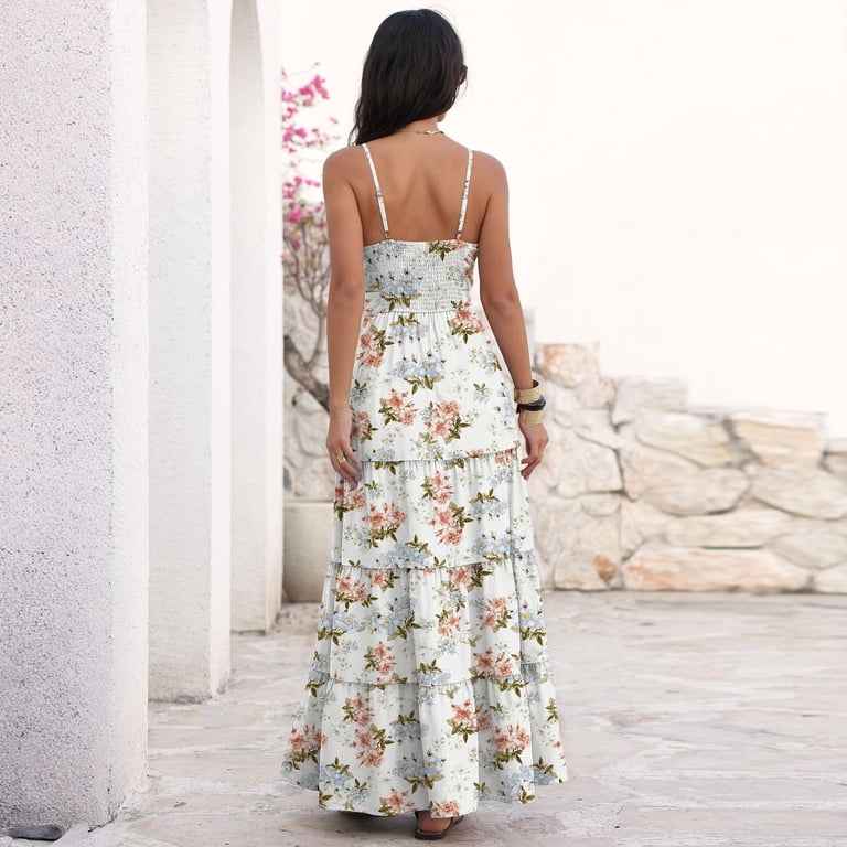 spaghetti strap a line maxi dress Summer Black Slimming Spaghetti Strap Maxi Dress Black / L