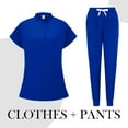 thumbnail image 2 of Scrubs Set for Women Nurse Uniform Jogger Suit Stretch Top & Pants with Pocket and Drawstring for Nurse Esthetician Workwear Blue XXL, 2 of 5