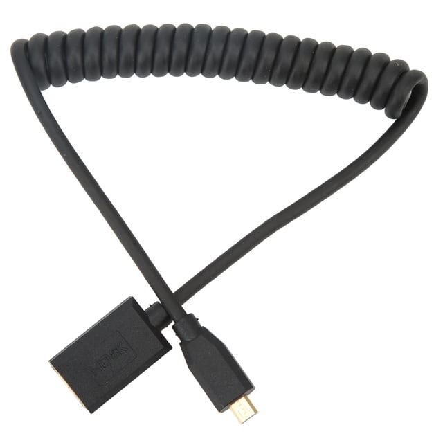 Spiral Coiled Micro HD To HD Multimedia Interface Female Spring Fine Cable, OD4.0 Camera Tablet To TV Universal Connecting Cable 1.2m