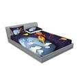 thumbnail image 2 of Outer Space Fitted Sheet & Pillow Sham Set, Rocket on Planetary System Earth Stars Ufo Saturn Sun Galaxy Boys Print, Decorative Printed 6 Piece Bedding Decor Set, Queen, Multicolor, by Ambesonne, 2 of 3