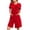 Red, variant on Women Short Sleeve Nightdress Zip Up Knit Robe Style Heart Print with Side Pockets Long Nightdress White