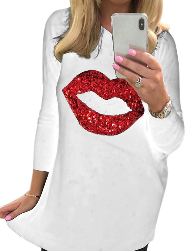 ladies red sequin top