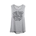 thumbnail image 1 of All You Need Is Love And A Dog Women's Fashion Sleeveless Muscle Tank Top Tee Sport Grey Large, 1 of 4