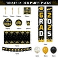 thumbnail image 3 of DAZLUTE Graduation Decorations Class of 2025 Graduation Party Decorations Disposable for 24 Guest Tableware Set  Include Plates, Cups, Banner with Congrats Grad Party Supplies , Black and Gold, 3 of 6