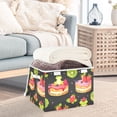 thumbnail image 5 of Frogs on Cakes Strawberries Kiwi Foldable Storage Bin with Lid and Handle Collapsible Storage Box 16.5 x 12.6 x 11.8 inches, 5 of 7