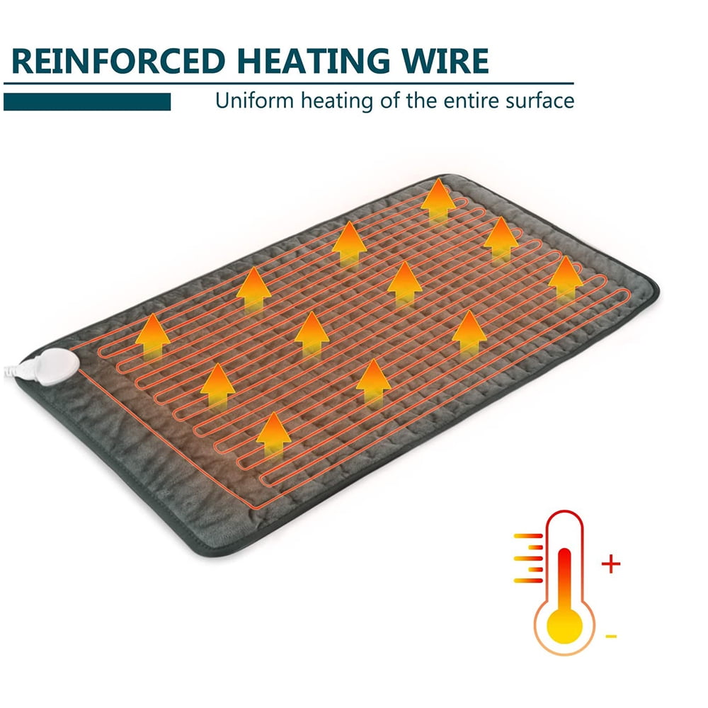 Soft Heat Pad 12x24in, Electric Blanket, Overheating Protection, 10 Heating Setting, Auto-Off, Washable