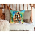 thumbnail image 5 of Cocker Spaniel Hippie Dawg Fabric Decorative Pillow 14 in x 14 in, 5 of 5
