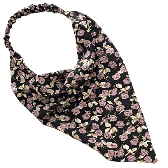TELOLY Bandanas for Women,Printing Black Bandana,Suitable for Spring and Summer Polyester Bandana,Black